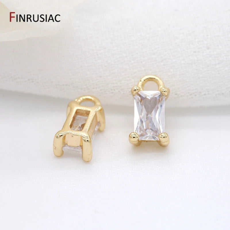 14K Mini Charms Zircon Crystal Earrings Making Accessories