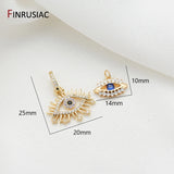 14K Plated Evil Eye Pendants Charms for Jewelry Making