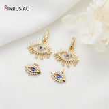 14K Plated Evil Eye Pendants Charms for Jewelry Making