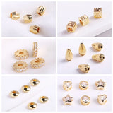 14K Plated Rhinestone Beads CZ Spacer DIY Jewelry Making