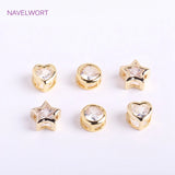 14K Plated Rhinestone Beads CZ Spacer DIY Jewelry Making