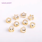 14K Plated Rhinestone Beads CZ Spacer DIY Jewelry Making