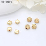 14K Plated Round Rectangle Bead Flat Spacer Copper Beads