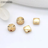 14K Plated Round Rectangle Bead Flat Spacer Copper Beads