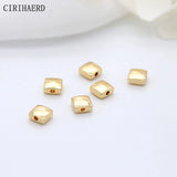 14K Plated Round Rectangle Bead Flat Spacer Copper Beads