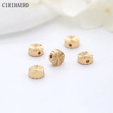 14K Plated Round Rectangle Bead Flat Spacer Copper Beads