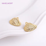 14K Plated Shell Charms,Brass Metal Shell Pendants DIY Jewellery Supplies