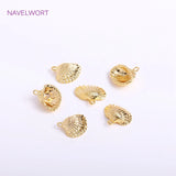 14K Plated Shell Charms,Brass Metal Shell Pendants DIY Jewellery Supplies
