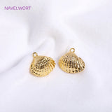 14K Plated Shell Charms,Brass Metal Shell Pendants DIY Jewellery Supplies