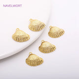 14K Plated Shell Charms,Brass Metal Shell Pendants DIY Jewellery Supplies