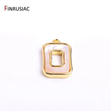14K Plated Shell Square Pendants for DIY Jewelry