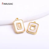 14K Plated Shell Square Pendants for DIY Jewelry