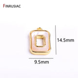 14K Plated Shell Square Pendants for DIY Jewelry