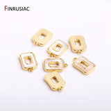 14K Plated Shell Square Pendants for DIY Jewelry