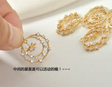 14K Plated Zircon Circle Pendant DIY Accessory Set - 2pcs