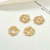 14K Plated Zircon Circle Pendant DIY Accessory Set - 2pcs