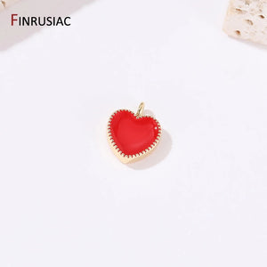 14K Plated Heart Charms Pendants DIY Necklace Bracelet Jewelry Making