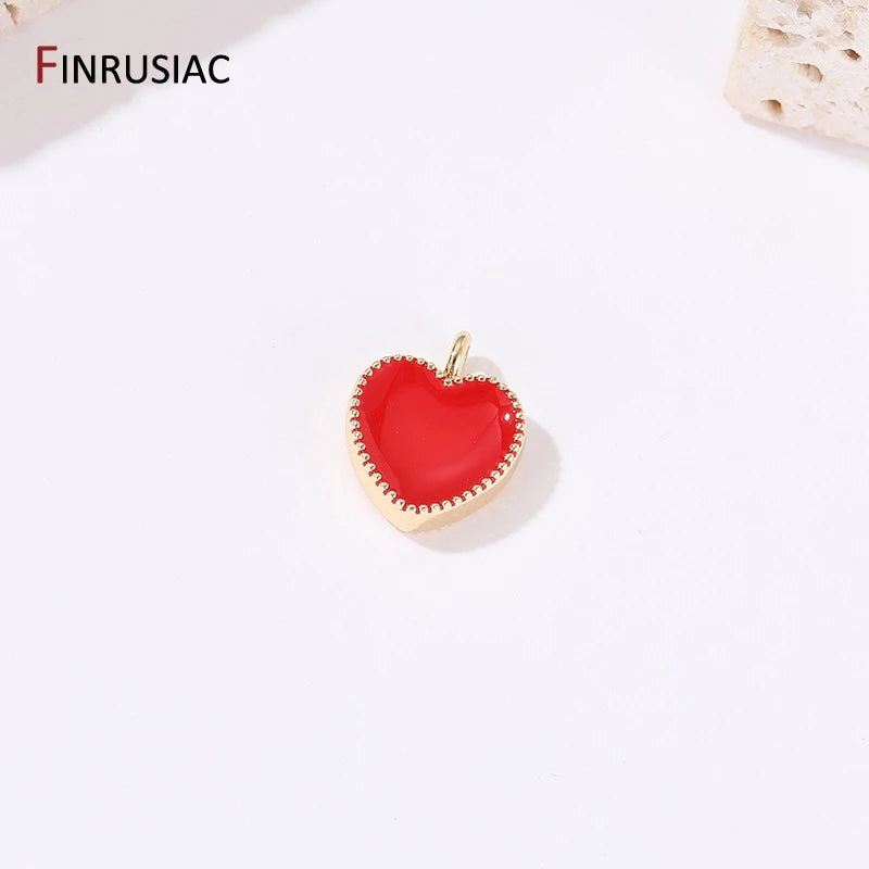14K Plated Heart Charms Pendants DIY Necklace Bracelet Jewelry Making