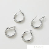 14K Gold-Plated Round Earrings Ear Stud DIY Hand-Made Material Accessories