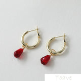 14K Gold-Plated Round Earrings Ear Stud DIY Hand-Made Material Accessories