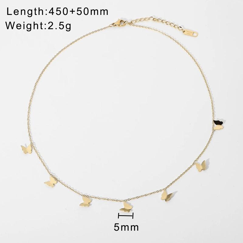 Delicate Butterfly Pendant Necklace for Women Girls