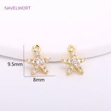 Starfish Charms For Jewelry Making, Zircon Inlaid Pendants DIY Accessories