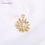 14K Plated Sun Charms for Jewelry Making, DIY Crafts Findings
