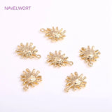 14K Plated Sun Charms for Jewelry Making, DIY Crafts Findings