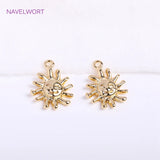 14K Plated Sun Charms for Jewelry Making, DIY Crafts Findings