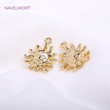 14K Plated Sun Charms for Jewelry Making, DIY Crafts Findings