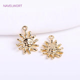 14K Plated Sun Charms for Jewelry Making, DIY Crafts Findings