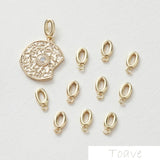 14K Plated Basic Pendant Parts DIY Beaded Necklace Bracelet Accessories 10pcs