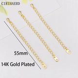 14K Gold Plated Water Drop Pendants Chains - Jewelry Making Findings