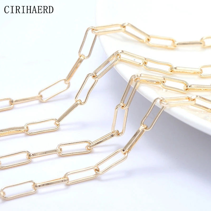 14K Plated Women's Chain DIY Necklace Bracelet Anklet Components