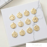 12 Constellation Pendant DIY Planet Bracelet Necklace Ear Stud 4pcs