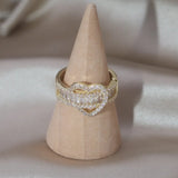 14K Plating Zircon Ring Korea Jewelry Women's Party Adjustable