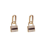 Zircon Bag Dangle Earrings - Double-Wear Hoop Earring - Wedding Jewelry