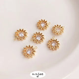 14K Zircon Daisy Sun Flower Pendant for Bracelet Necklace