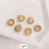 14K Zircon Daisy Sun Flower Pendant for Bracelet Necklace