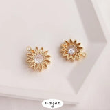 14K Zircon Daisy Sun Flower Pendant for Bracelet Necklace