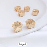 14K Big Hole Bead Cat Claw Bear Paw Through Hole Loose Bead for Bracelet DIY