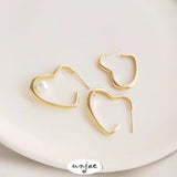 Heart-shaped Stud Earrings 925 Silver Needle DIY Earring Accessories