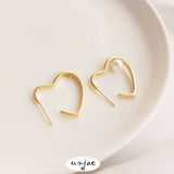 Heart-shaped Stud Earrings 925 Silver Needle DIY Earring Accessories