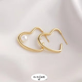 Heart-shaped Stud Earrings 925 Silver Needle DIY Earring Accessories