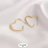 Heart-shaped Stud Earrings 925 Silver Needle DIY Earring Accessories