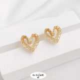14K Lace Love Stud Earrings 925 Silver Needle Light Sweet DIY Earrings