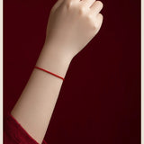 14K Red Line Lucky Bracelet for Women Red Brown Rope Line Charm Bracelet