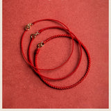 14K Red Line Lucky Bracelet for Women Red Brown Rope Line Charm Bracelet