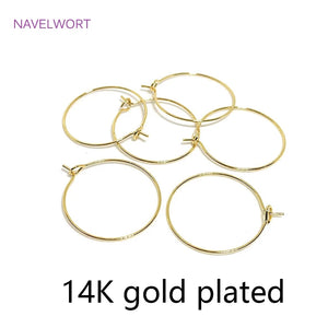 14K Gold/Rhodium Plated Circle Hoop Earrings for Women