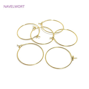 14K Gold/Rhodium Plated Circle Hoop Earrings for Women